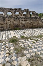 Tiled floor in Hadrian's Bath at Aphrodisias in Aydin