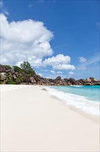Grand Anse Beach on La Digue Island Sea Holiday Vacation Travel in the Seychelles