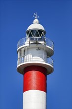 Red and white Punta de Teno lighthouse