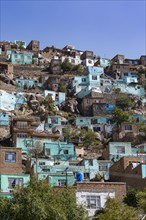Houses perched on the hills around Sakhi Shah-e Mardan Shrine or Ziyarat-e Sakhi
