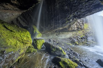 Gilsafoss cave waterfall