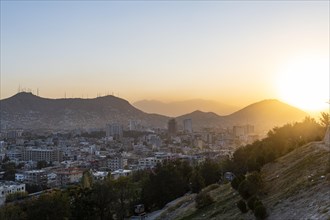 Overlook over Kabul at sunset