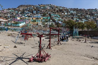 Old fashioned playground at the Sakhi Shah-e Mardan Shrine or Ziyarat-e Sakhi