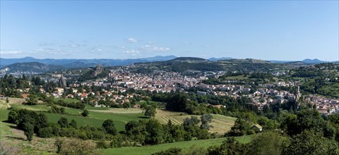 Panoramic view on Le Puy en Velay city