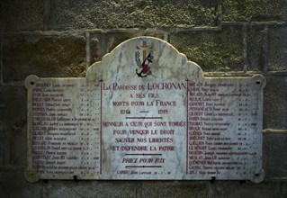 Memorial plaque for the fallen of the 1st World War