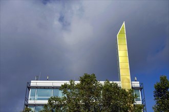 Light obelisk designed by artist Heinz Mack