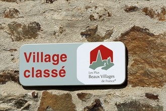 French sign of labelled Les Plus Beaux Villages de France