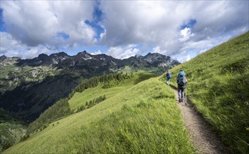 Two hikers on a hiking trail