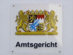Shield local court with Bavarian coat of arms