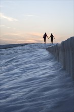 Lovers on the travertines of Pamukkale
