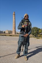 Heavily armed soldier