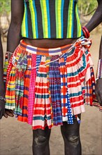Close up of colourful skirt from young girls