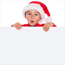 Child Santa Claus Christmas Christmas Card Card Text Free Space Copyspace Square Surprised Surprise Exempted Isolated