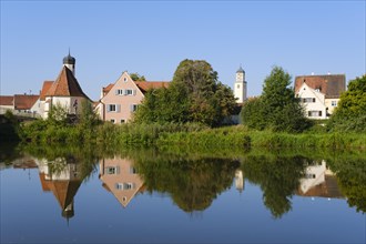Town view at the river Woernitz