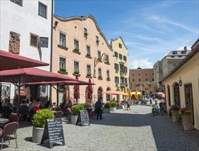 Marketplace with restaurants and traditional houses