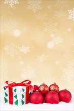 Christmas Christmas Gifts Gifts with Snow Card Christmas Card Gold Decoration Christmas Balls