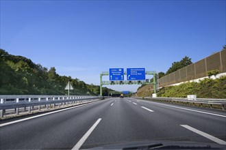 Lindau motorway with signs and noise barrier