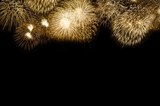 New Year's Eve fireworks Sylvester New Year gold golden background copy space Copyspace Neues Jahr New backgrounds