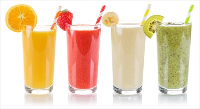 Smoothie Smoothies Fruit Juice Collection Drink Drinks Juice in Glass cut out Isolated