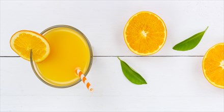 Orange juice Orange juice drink fruit juice from above Panorama