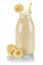 Banana smoothie fruit juice drink juice in bottle exempted isolated