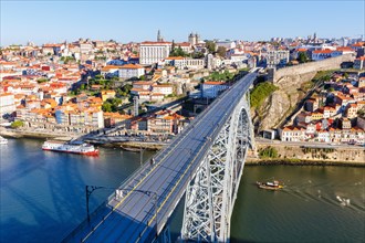 Porto with bridge Ponte Dom Luis I over river Douro travel travel city in Porto