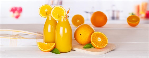 Orange juice orange juice drink bottle fruit juice panorama text free space copyspace