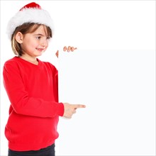 Father Christmas Father Christmas Child Girl Christmas Square Show Look Sign copy space Copyspace Freiraum