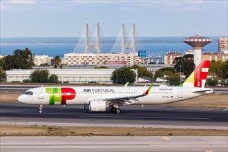 A TAP Air Portugal Airbus A321neo with registration CS-TXG at Lisbon Airport