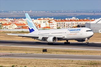 A Boeing 767-300ER aircraft of EuroAtlantic Airways with registration CS-TKS at Lisbon Airport