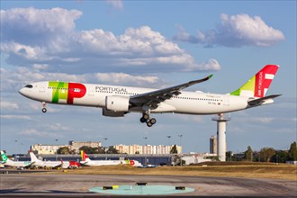 A TAP Air Portugal Airbus A330-900neo with registration CS-TUL at Lisbon Airport