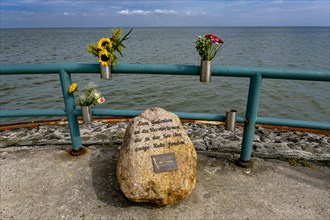 Memorial stone for people buried in the North Sea