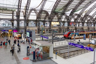 Deutsche Bahn DB main station with trains in Dresden