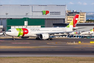 A TAP Air Portugal Airbus A330-900neo with registration CS-TUG at Lisbon Airport