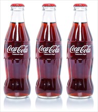Coca Cola Coca-Cola Lemonade Drinks in Bottles Cut-out isolated against a white background