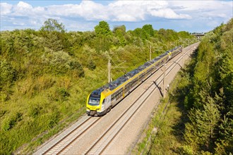 Stadler FLIRT 3 Regional Train Rail by Go-Ahead on the new NBS Mannheim-Stuttgart line in Germany