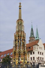 Schoener Brunnen and St. Sebaldus Church