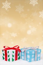 Christmas Christmas presents with gifts Bescherung Gold Copyspace copy space