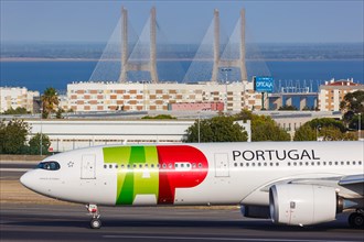 A TAP Air Portugal Airbus A330-900neo with registration CS-TUE at Lisbon Airport