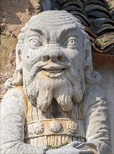 Statue of monster guarding the gate of Villa Palagonia