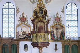 Pulpit and Stations of the Cross