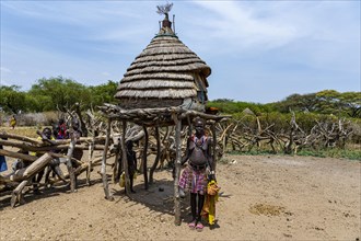 Traditional build hut of the Toposa tribe