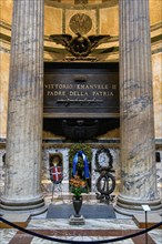Tomb of King Vittorio Emanuele II of Italy in ancient Roman temple Pantheon