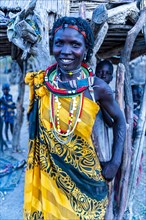 Traditional dressed girl from the Toposa tribe