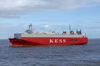 Malacca Highway of the Kess shipping company on the Elbe near Cuxhaven