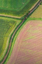 Villages and Fields from a drone