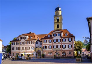 Market square with twin houses and St. John the Baptist Minster