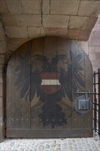 The double-headed eagle on the medieval gate of the Kaiserburg