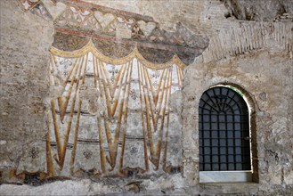 Historic Roman Ornaments Murals in Temple of Romulus