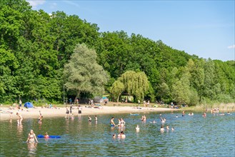 People bathing at the lido at Nymphensee